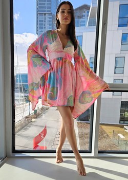 701 Sukienka Boho Jedwab Veracruz Pink ze sklepu Ligari w kategorii Sukienki - zdjęcie 162566928