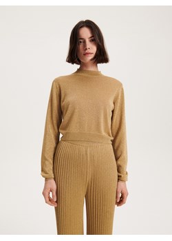 Reserved - Sweter z połyskującej dzianiny - złoty ze sklepu Reserved w kategorii Swetry damskie - zdjęcie 162569579