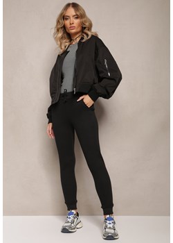 Czarne Spodnie Dresowe z Regularnym Stanem i Polarem Minnah ze sklepu Renee odzież w kategorii Spodnie damskie - zdjęcie 162569695