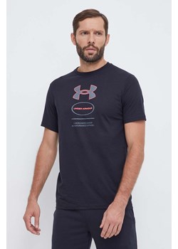 Under Armour t-shirt męski kolor czarny z nadrukiem ze sklepu ANSWEAR.com w kategorii T-shirty męskie - zdjęcie 162574158