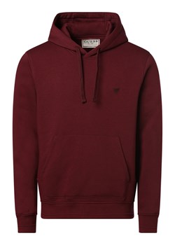 GUESS Męska bluza z kapturem Mężczyźni bordowy jednolity ze sklepu vangraaf w kategorii Bluzy męskie - zdjęcie 162575578