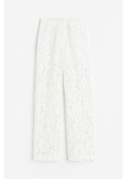 H & M - Proste spodnie koronkowe - Biały ze sklepu H&M w kategorii Spodnie damskie - zdjęcie 162575807