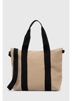Rains torba 14160 Tote Bags kolor beżowy ze sklepu PRM w kategorii Torby materiałowe - zdjęcie 162577825