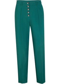 Spodnie z bengaliny Barrel z plisą guzikową ze sklepu bonprix w kategorii Spodnie damskie - zdjęcie 162594715