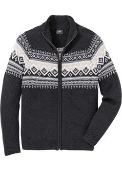 Sweter rozpinany w norweski wzór ze sklepu bonprix w kategorii Swetry męskie - zdjęcie 162607996