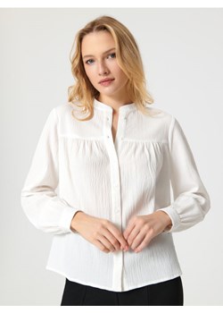 Sinsay - Bluzka z marszczeniami - biały ze sklepu Sinsay w kategorii Koszule damskie - zdjęcie 162626677