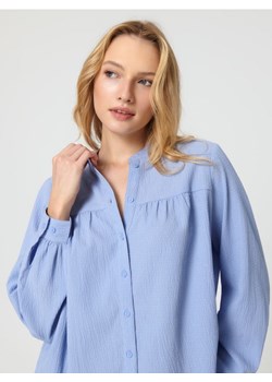 Sinsay - Bluzka z marszczeniami - błękitny ze sklepu Sinsay w kategorii Koszule damskie - zdjęcie 162626678