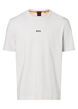 BOSS Orange T-shirt męski Mężczyźni Bawełna srebrny jednolity ze sklepu vangraaf w kategorii T-shirty męskie - zdjęcie 162627249