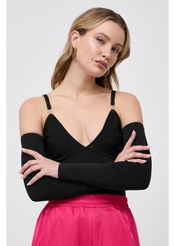 Pinko bluzka damska kolor czarny gładka ze sklepu ANSWEAR.com w kategorii Bluzki damskie - zdjęcie 162631469