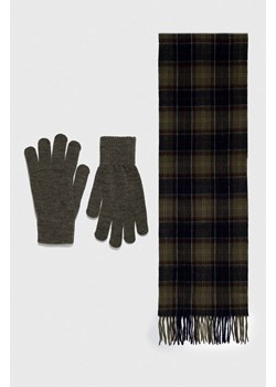 Barbour szalik i rękawiczki Tartan Scarf &amp; Glove Gift Set kolor zielony wzorzysty MGS0018 ze sklepu ANSWEAR.com w kategorii Szaliki i chusty damskie - zdjęcie 162631527