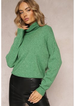 Zielony Gładki Sweter z Szerokim Golfem Senitece ze sklepu Renee odzież w kategorii Swetry damskie - zdjęcie 162631686