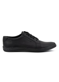 Buty męskie skórzane sznurowane 320N czarne ze sklepu butyolivier w kategorii Półbuty męskie - zdjęcie 162640215