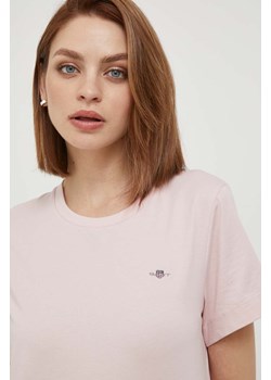 Gant t-shirt bawełniany kolor różowy ze sklepu ANSWEAR.com w kategorii Bluzki damskie - zdjęcie 162640468