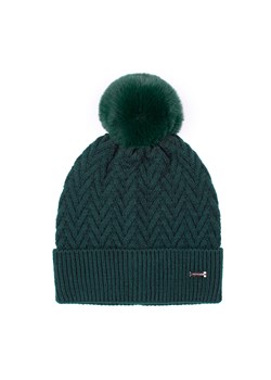Damska czapka o splocie w jodełkę ze sklepu WITTCHEN w kategorii Czapki zimowe damskie - zdjęcie 162641106
