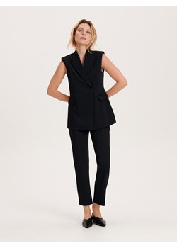 Reserved - Spodnie z prostymi nogawkami - czarny ze sklepu Reserved w kategorii Spodnie damskie - zdjęcie 162692378
