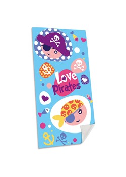 Ręcznik plażowy bawełniany Love Pirates 140x70cm ze sklepu 5.10.15 w kategorii Ręczniki dla dzieci - zdjęcie 162697205
