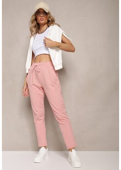 Różowe Spodnie Dresowe z Bawełny Steviana ze sklepu Renee odzież w kategorii Spodnie damskie - zdjęcie 162705298