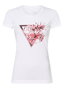 GUESS T-shirt damski Kobiety Bawełna biały nadruk ze sklepu vangraaf w kategorii Bluzki damskie - zdjęcie 162706545