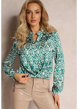 Zielona Koszula na Guziki w Fantazyjny Print Gavino ze sklepu Renee odzież w kategorii Koszule damskie - zdjęcie 162715817