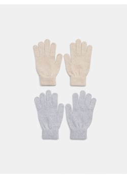 Sinsay - Rękawiczki 2 pack z dodatkiem wełny - szary ze sklepu Sinsay w kategorii Rękawiczki damskie - zdjęcie 162716476