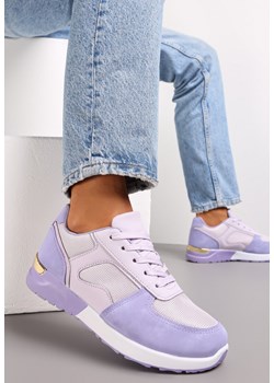 Fioletowe Sneakersy na Grubej Podeszwie z Metaliczną Wstawką Leesa ze sklepu renee.pl w kategorii Buty sportowe damskie - zdjęcie 162724077