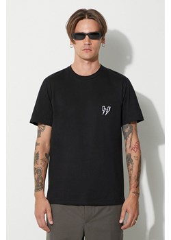 Neil Barett t-shirt bawełniany SLIM DOUBLE BOLT kolor czarny z aplikacją PBJT218.V500C.1118 ze sklepu PRM w kategorii T-shirty męskie - zdjęcie 162726049