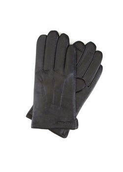 Ocieplane czarne rękawiczki męskie ze skóry naturalnej czarne ze sklepu WITTCHEN w kategorii Rękawiczki męskie - zdjęcie 162727208