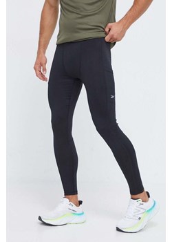Reebok legginsy do biegania Run Base Layer kolor czarny gładkie ze sklepu ANSWEAR.com w kategorii Spodnie męskie - zdjęcie 162731965