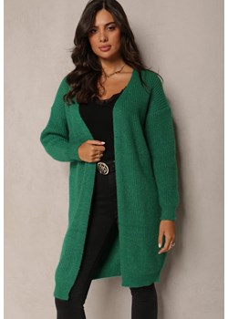Zielony Kardigan Oversize w Prążki Vertona ze sklepu Renee odzież w kategorii Swetry damskie - zdjęcie 162732687