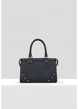 Czarna skórzana torebka z dżetami ze sklepu Molton w kategorii Torby Shopper bag - zdjęcie 162732708