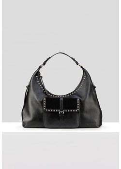 Czarna skórzana torebka z ćwiekami ze sklepu Molton w kategorii Torby Shopper bag - zdjęcie 162732728