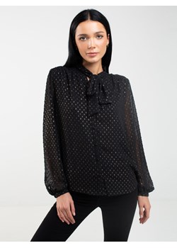 Bluzka damska z wiązaniem czarna Dini 906 ze sklepu Big Star w kategorii Koszule damskie - zdjęcie 162737497