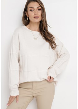 Biały Sweter z Długim Rękawem o Klasycznym Kroju Blitesa ze sklepu Born2be Odzież w kategorii Swetry damskie - zdjęcie 162741916