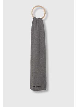 Karl Lagerfeld szalik z domieszką wełny kolor szary melanżowy ze sklepu ANSWEAR.com w kategorii Szaliki i chusty damskie - zdjęcie 162742398