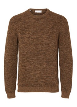 Selected Homme Sweter 16059390 Brązowy Regular Fit ze sklepu MODIVO w kategorii Swetry męskie - zdjęcie 162745378