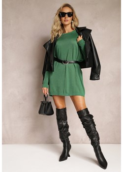 Zielony Sweter Oversize z Delikatną Złotą Nitką Felhana ze sklepu Renee odzież w kategorii Swetry damskie - zdjęcie 162747858