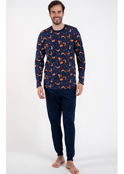 Męska piżama na długi rękaw i z długą nogawką Witalis, Kolor granatowy-wzór, Rozmiar M, Italian Fashion ze sklepu Intymna w kategorii Piżamy męskie - zdjęcie 162750659