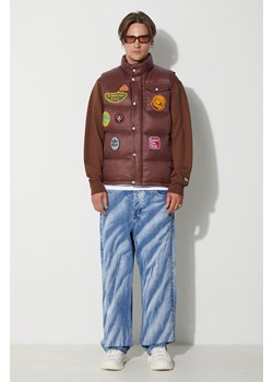 Billionaire Boys Club bezrękawnik PATCHES DOWN FILLED GILET męski kolor brązowy zimowy B23306 ze sklepu PRM w kategorii Kamizelki męskie - zdjęcie 162750879
