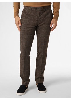 Finshley & Harding Spodnie Mężczyźni Sztuczne włókno brązowy w kratkę ze sklepu vangraaf w kategorii Spodnie męskie - zdjęcie 162753957