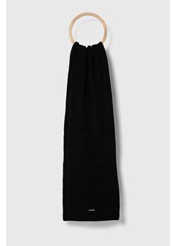 Calvin Klein szalik wełniany kolor czarny melanżowy ze sklepu ANSWEAR.com w kategorii Szaliki męskie - zdjęcie 162754697