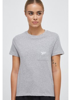 Reebok t-shirt bawełniany kolor szary ze sklepu ANSWEAR.com w kategorii Bluzki damskie - zdjęcie 162754897