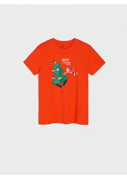 Sinsay - Koszulka z nadrukiem - pomarańczowy ze sklepu Sinsay w kategorii T-shirty chłopięce - zdjęcie 162771497