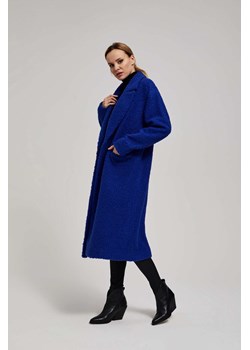 Długi płaszcz ciemnoniebieska ze sklepu Moodo.pl w kategorii Płaszcze damskie - zdjęcie 162779885
