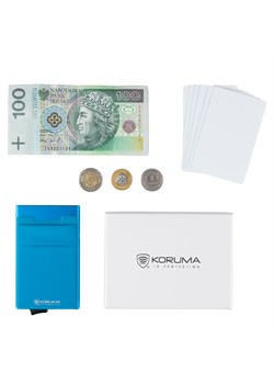 Metalowe etui na karty z ochroną kart zbliżeniowych RFID (Niebieski) ze sklepu Koruma ID Protection w kategorii Etui - zdjęcie 162783225