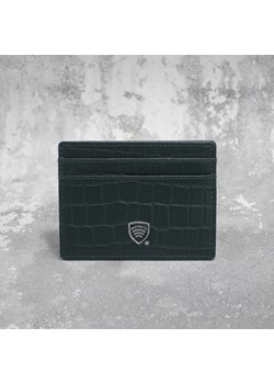 Skórzane etui antykradzieżowe na karty zbliżeniowe RFID (Zielony, Croco) ze sklepu Koruma ID Protection w kategorii Etui - zdjęcie 162783419