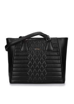 Torebka shopperka pikowana w geometryczny wzór czarna ze sklepu WITTCHEN w kategorii Torby Shopper bag - zdjęcie 162783708