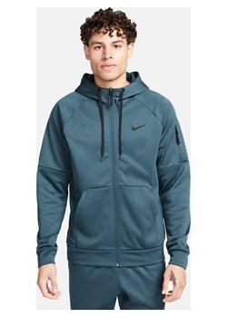 Męska bluza z zamkiem na całej długości Therma-FIT Nike Therma - Zieleń ze sklepu Nike poland w kategorii Bluzy męskie - zdjęcie 162784227