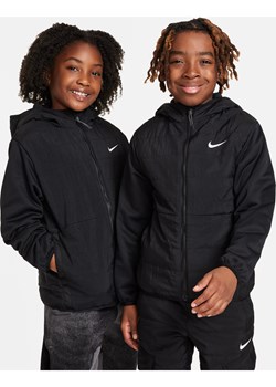 Zimowa bluza z dzianiny z zamkiem na całej długości dla dużych dzieci Nike Therma-FIT Repel Outdoor Play - Czerń ze sklepu Nike poland w kategorii Bluzy chłopięce - zdjęcie 162784249