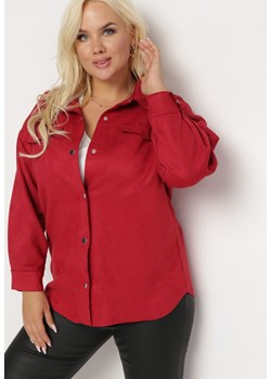 Czerwona Koszula Zapinana na Metaliczne Napy Eminasette ze sklepu Born2be Odzież w kategorii Koszule damskie - zdjęcie 162790606