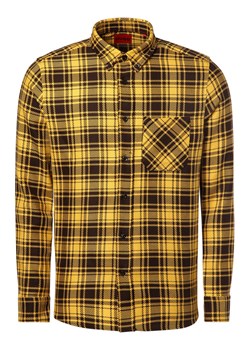HUGO Koszula męska Mężczyźni Regular Fit Bawełna żółty w kratkę ze sklepu vangraaf w kategorii Koszule męskie - zdjęcie 162792679